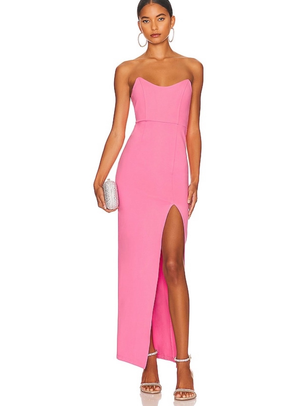 Superdown Ryleigh Strapless Maxi Dress in Pink